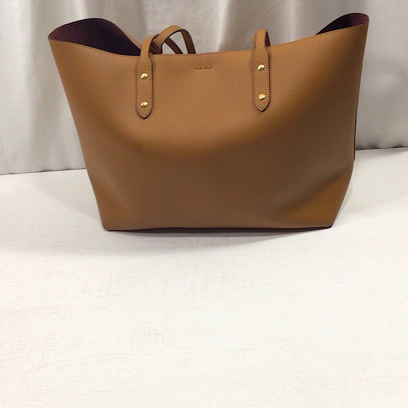 Coach City Tote Bag Color Light Saddle Pebbled Leather EUC